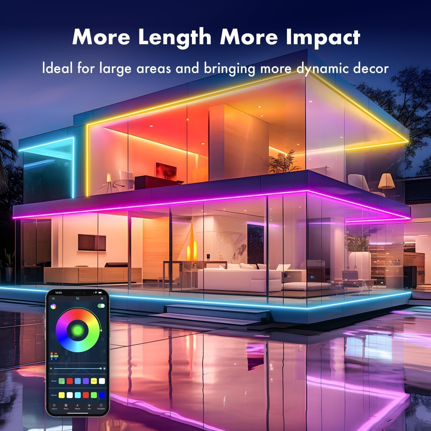 5 Meter Smart Neon Strip Light ? RGB LED Flexible Light with App & Remote Control, Music Sync, DIY Modes, Waterproof for Room, TV, Gaming & Party Decor