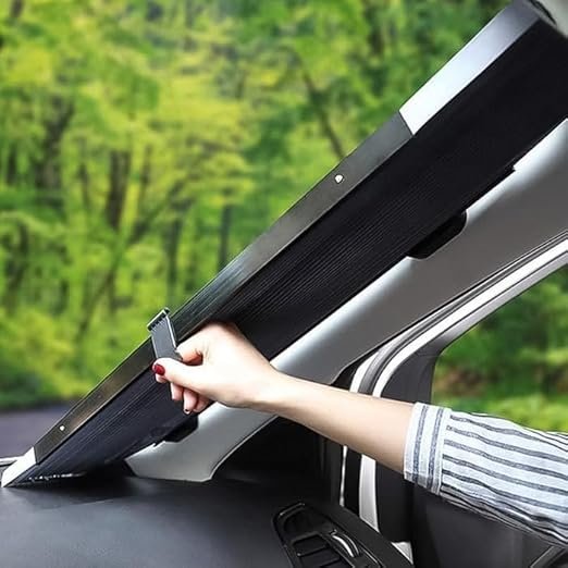 Retractable Car Sunshade ? Foldable Windshield Sun Visor with UV Protection, Heat Resistant Reflector for Front Window, Universal Fit for Cars, SUVs & Trucks