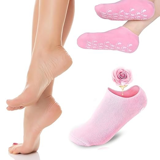 Spa Gel Socks ? Moisturizing Cracked Heel Socks with Gel Lining, Reusable Hydrating Foot Care Socks for Dry Feet, Heels & Callus Repair