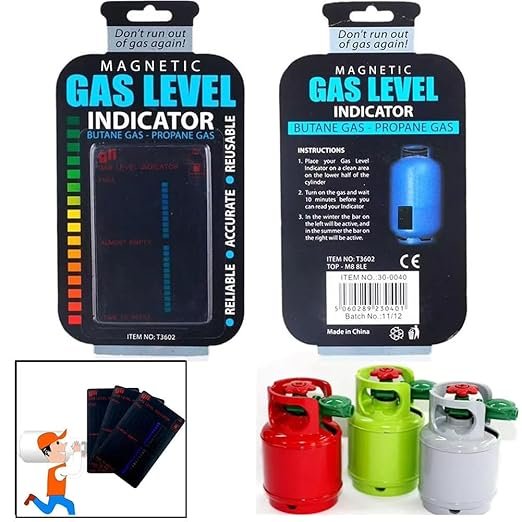 Magnetic Gas Level Indicator ? Reusable Propane Tank Gauge for LPG/Cylinder, Easy Temperature-Based Level Reader for BBQ, Heaters & Camping Use