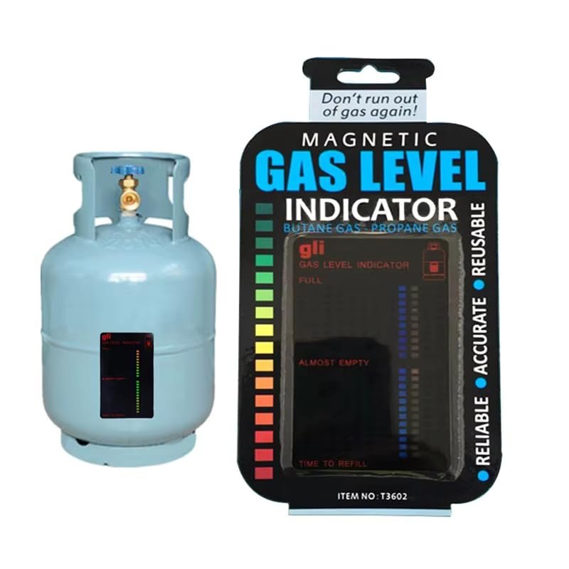Magnetic Gas Level Indicator ? Reusable Propane Tank Gauge for LPG/Cylinder, Easy Temperature-Based Level Reader for BBQ, Heaters & Camping Use