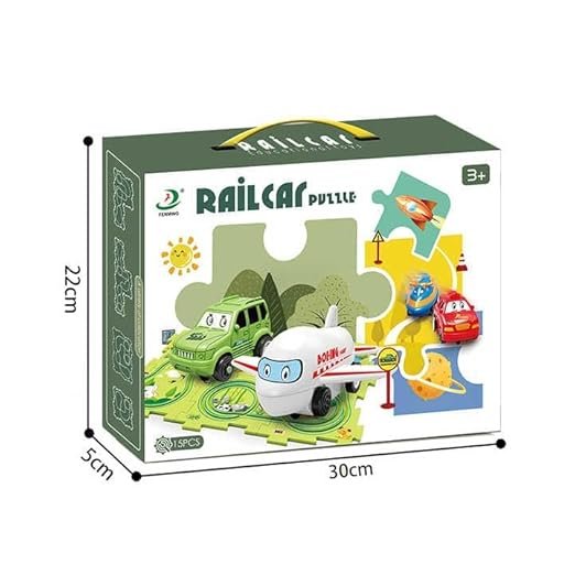 Rail Car Puzzle (13 Pcs) ? Educational Track Toy Set for Kids, DIY Assembly Train Puzzle with Colorful Tracks & Vehicles, STEM Learning Toy for Toddlers
