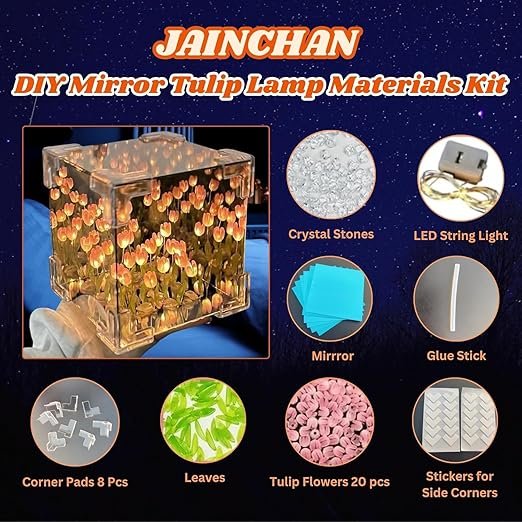 Infinity Tulip Lamp ? LED Ambient Night Light with Blooming Floral Design, USB Rechargeable Decorative Table Lamp for Bedroom, Living Room & Gifts