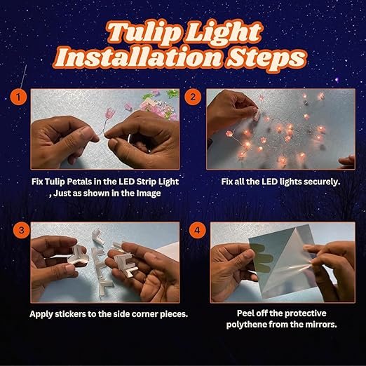 Infinity Tulip Lamp ? LED Ambient Night Light with Blooming Floral Design, USB Rechargeable Decorative Table Lamp for Bedroom, Living Room & Gifts