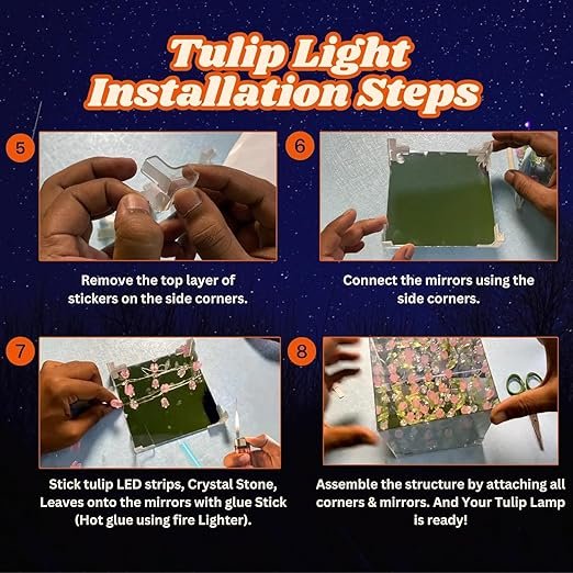 Infinity Tulip Lamp ? LED Ambient Night Light with Blooming Floral Design, USB Rechargeable Decorative Table Lamp for Bedroom, Living Room & Gifts