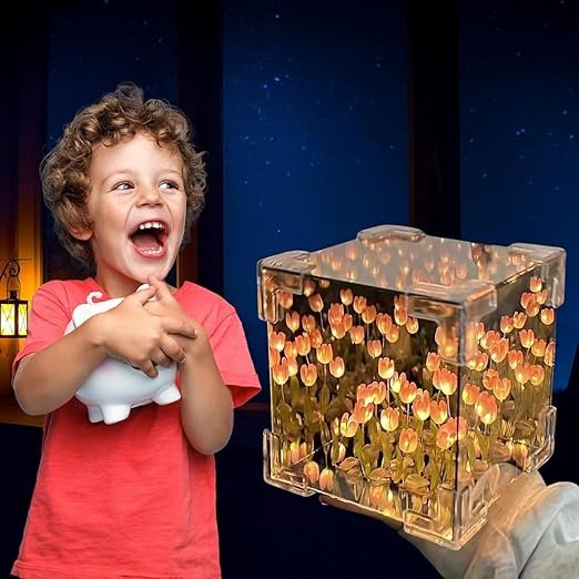 Infinity Tulip Lamp ? LED Ambient Night Light with Blooming Floral Design, USB Rechargeable Decorative Table Lamp for Bedroom, Living Room & Gifts