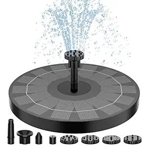 Solar Water Fountain ? 1.4W Solar-Powered Bird Bath Fountain Pump with 6 Nozzles, Eco-Friendly Floating Garden Fountain for Outdoor Pond, Pool & Patio Decor
