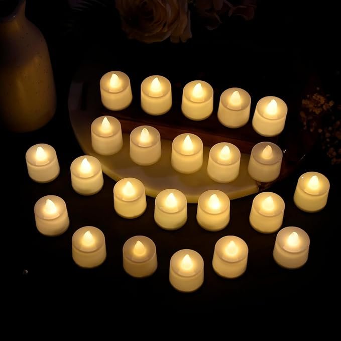 Flameless Diwali Diyas ? LED Tea Light Candles for Diwali Decoration, Battery Operated Reusable Diyas with Traditional Design for Home, Temple & Festival Use