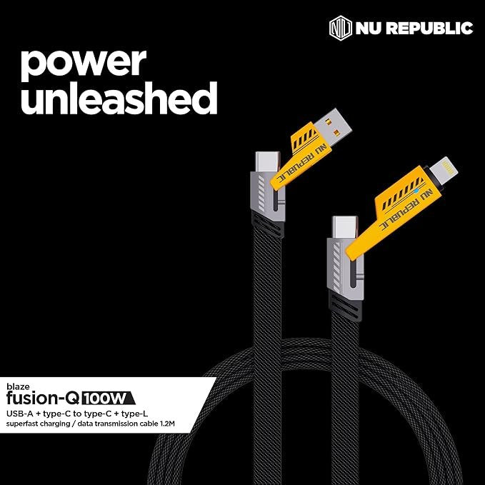 4 in 1 Charging Cable ? Multi USB Fast Charger Cord with Type-C, Micro USB, Lightning Connectors, Nylon Braided Universal Cable for Phones & Devices