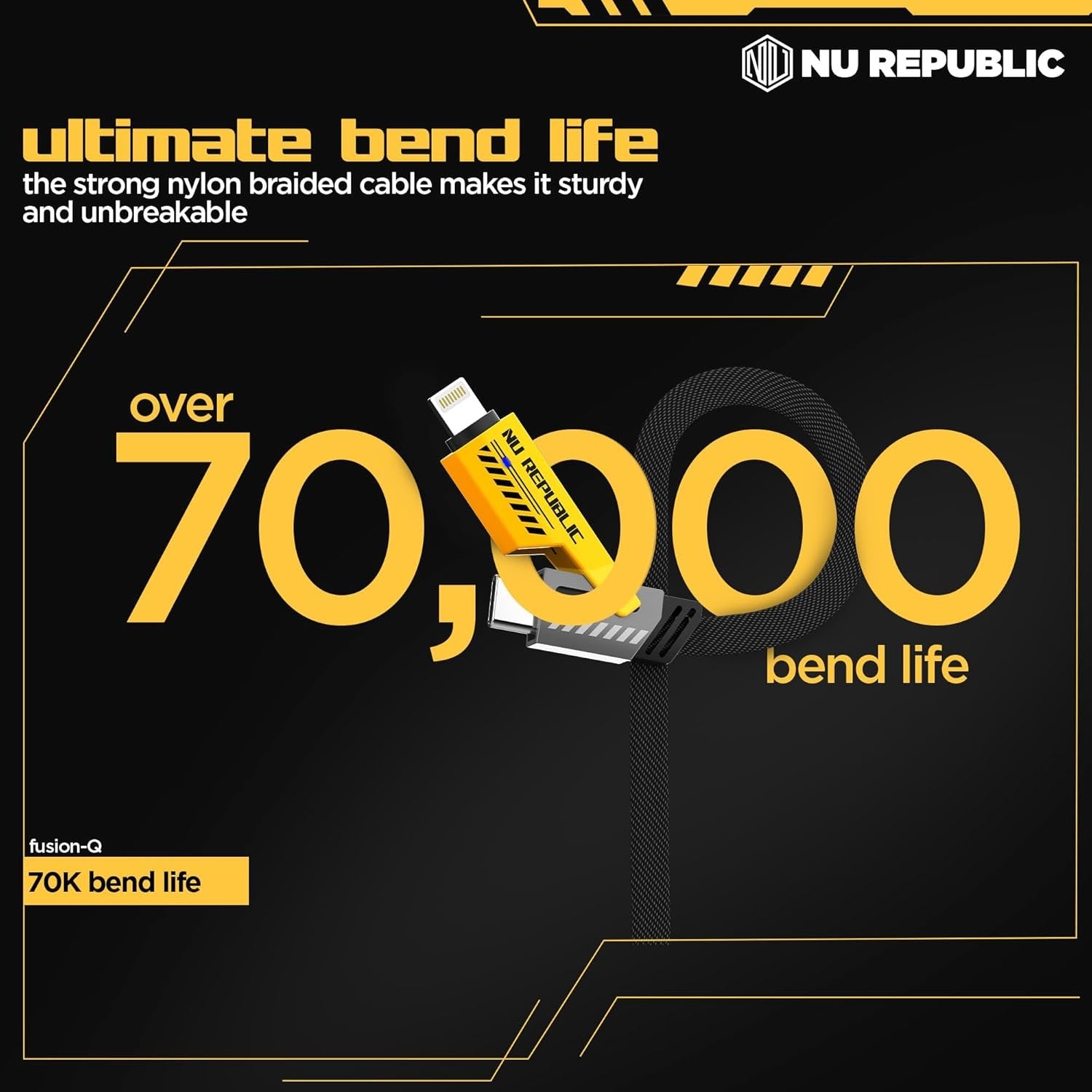 4 in 1 Charging Cable ? Multi USB Fast Charger Cord with Type-C, Micro USB, Lightning Connectors, Nylon Braided Universal Cable for Phones & Devices