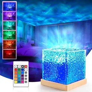 Ocean Wave Projector Night Light ? LED Water Ripple Light with Bluetooth Speaker & Remote Control, Soothing Mood Lamp for Bedroom, Baby & Relaxation