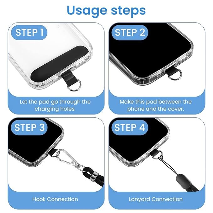 Mobile Lanyard ? Universal Phone Neck Strap with Adjustable Length, Detachable Tether for All Smartphones, Hands-Free Holder for Travel, Work & Outdoor Use