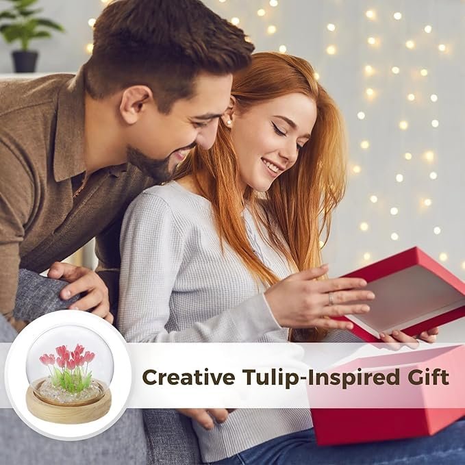 Tulip Lamp ? Aesthetic LED Flower Night Light for Bedroom Decor, Soft Warm Glow, USB Powered Table Lamp for Girls, Gifts & Home Ambience