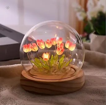 Tulip Lamp ? Aesthetic LED Flower Night Light for Bedroom Decor, Soft Warm Glow, USB Powered Table Lamp for Girls, Gifts & Home Ambience