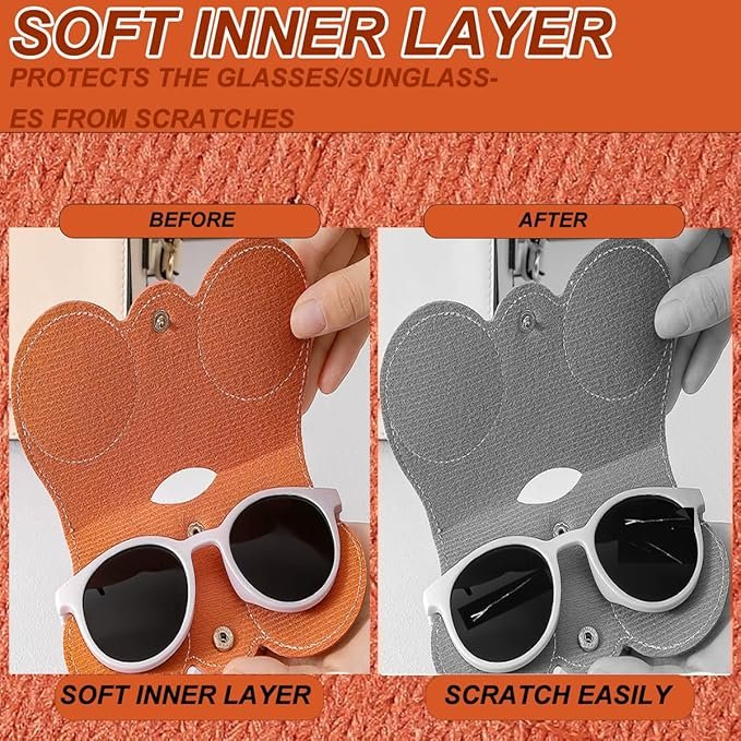 Sunglasses Case Cover ? Hard Shell Eyeglass Protective Box with Zipper Closure & Clip Hook, Lightweight Travel Case for Men & Women