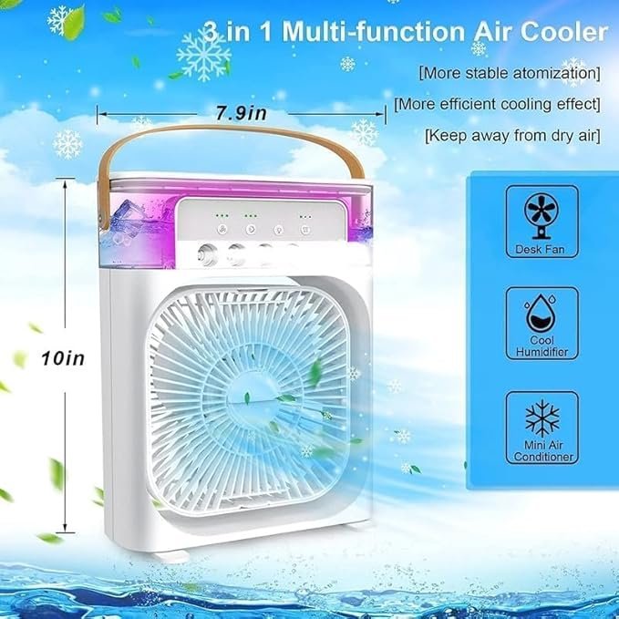 Portable Air Cooler Fan ? 3-in-1 Mini Air Conditioner with Humidifier & Purifier, USB Rechargeable Evaporative Cooler for Home, Office & Travel