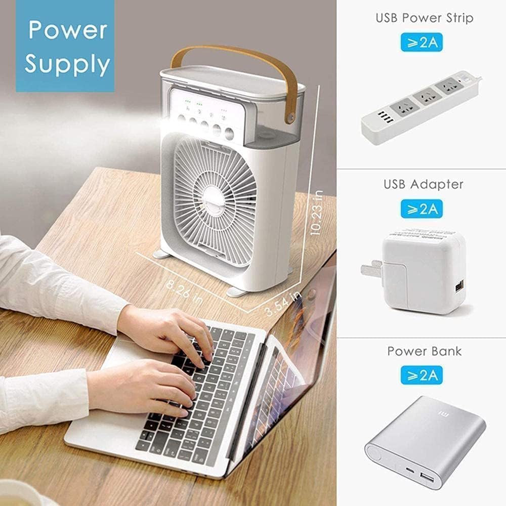 Portable Air Cooler Fan ? 3-in-1 Mini Air Conditioner with Humidifier & Purifier, USB Rechargeable Evaporative Cooler for Home, Office & Travel