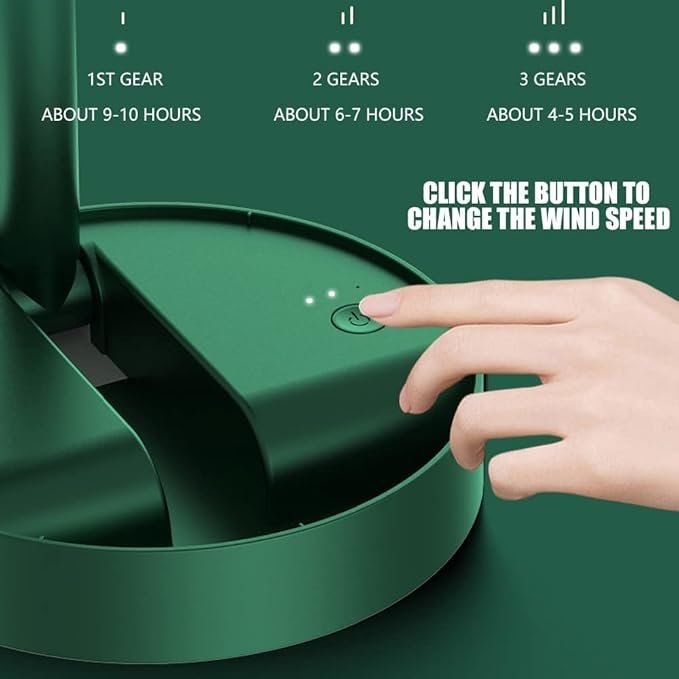 Rechargeable Telescopic Foldable Fan ? Portable Standing Desk Fan with Adjustable Height & Angle, USB Fan with Battery for Home, Office & Travel