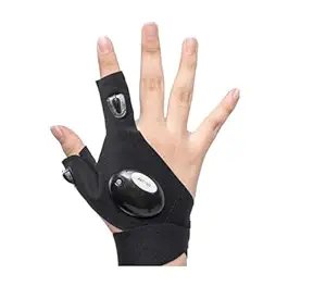 LED Flashlight Gloves ? Hands-Free Light Gloves with Finger LEDs for Night Work, Repair, Fishing, Camping & Outdoor Use | Adjustable Strap, Waterproof & Rechargeable