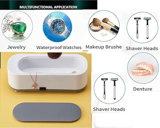 Ultrasonic Jewelry Cleaner ? Professional Portable Ultrasonic Cleaning Machine for Rings, Eyeglasses, Watches & Coins | Deep Cleaning with High-Frequency Vibration (600ml)