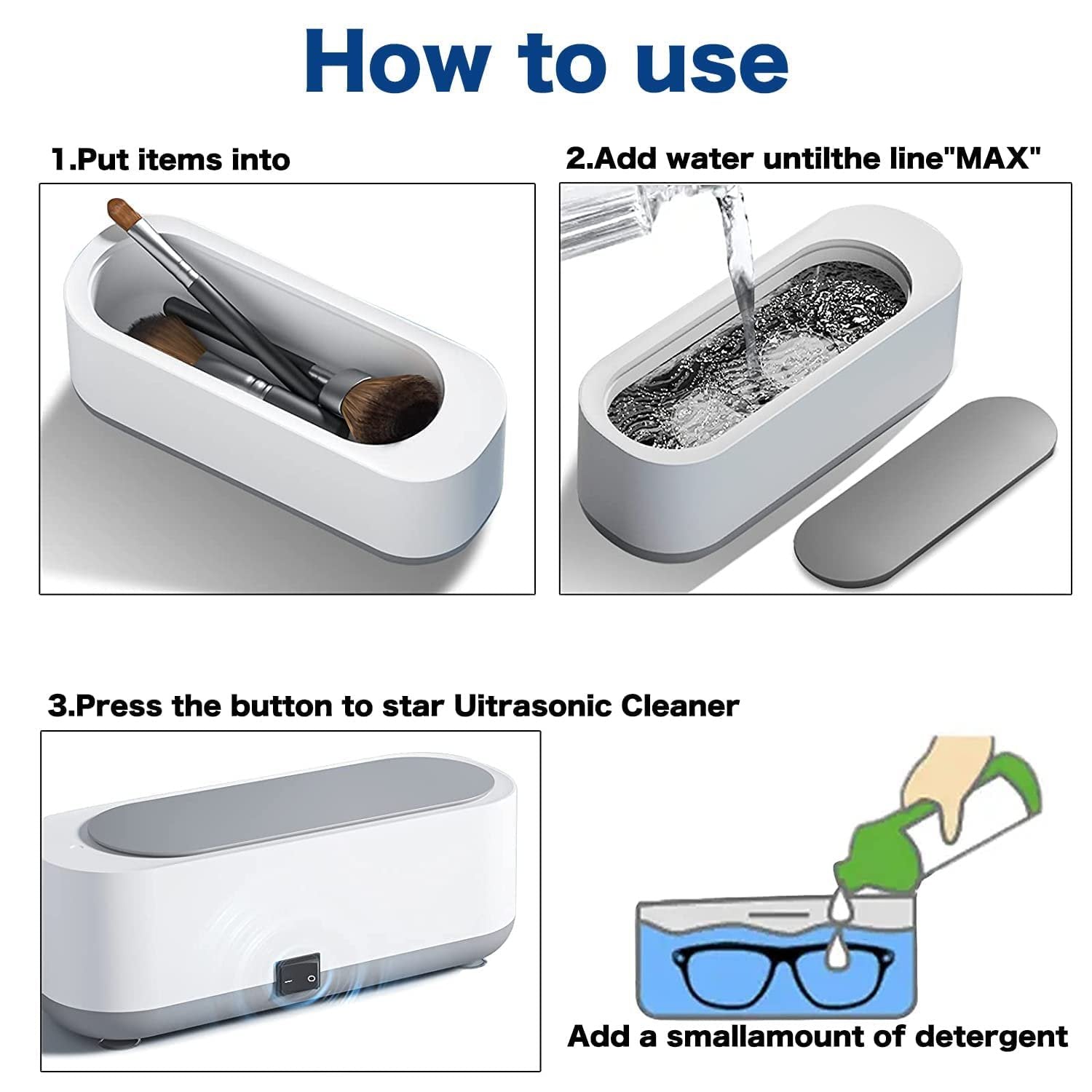 Ultrasonic Jewelry Cleaner ? Professional Portable Ultrasonic Cleaning Machine for Rings, Eyeglasses, Watches & Coins | Deep Cleaning with High-Frequency Vibration (600ml)