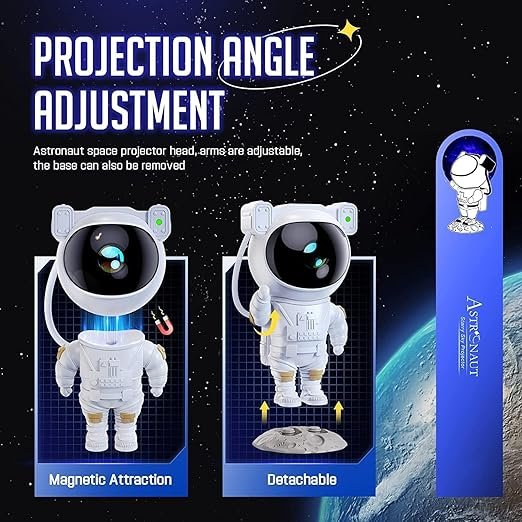 Astronaut Galaxy Projector ? Star Nebula Night Light with Remote Control & Timer | 360? Rotating Space Light Projector for Kids Bedroom, Home Decor, Gifts