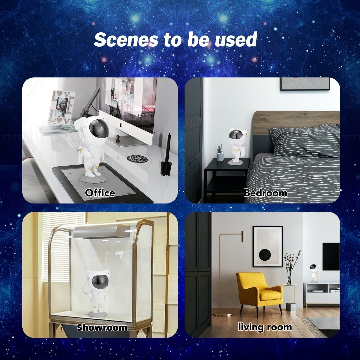 Astronaut Galaxy Projector ? Star Nebula Night Light with Remote Control & Timer | 360? Rotating Space Light Projector for Kids Bedroom, Home Decor, Gifts