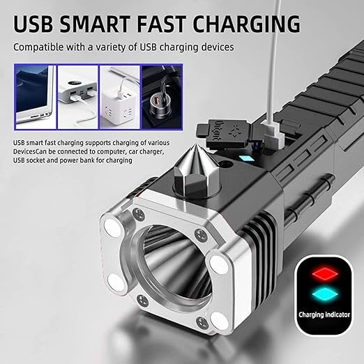 LED 3W Torch Light ? High Power Handheld Flashlight with Long Beam Range | Rechargeable & Portable Emergency Light for Camping, Hiking, Home & Outdoor Use