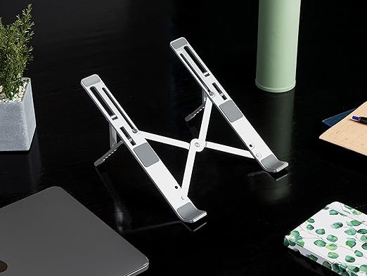 Aluminium Laptop Stand | Adjustable & Foldable Ergonomic Laptop Riser for Desk | Heat Dissipation, Anti-Slip Design for MacBook, Dell, HP & All 10"?17" Laptops