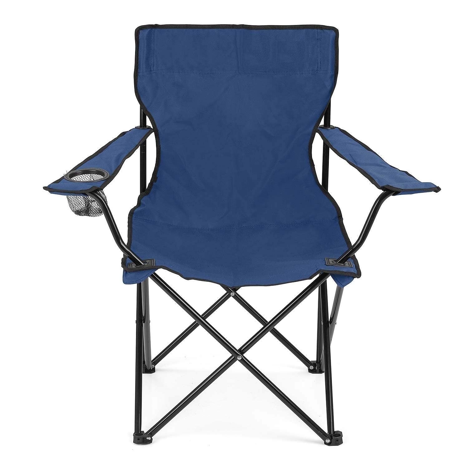 Folding Camping Chair with Cup Holder ? Portable Outdoor Chair with Carry Bag, Heavy-Duty Steel Frame, Comfortable & Lightweight for Camping, Hiking, Beach, Fishing & Travel