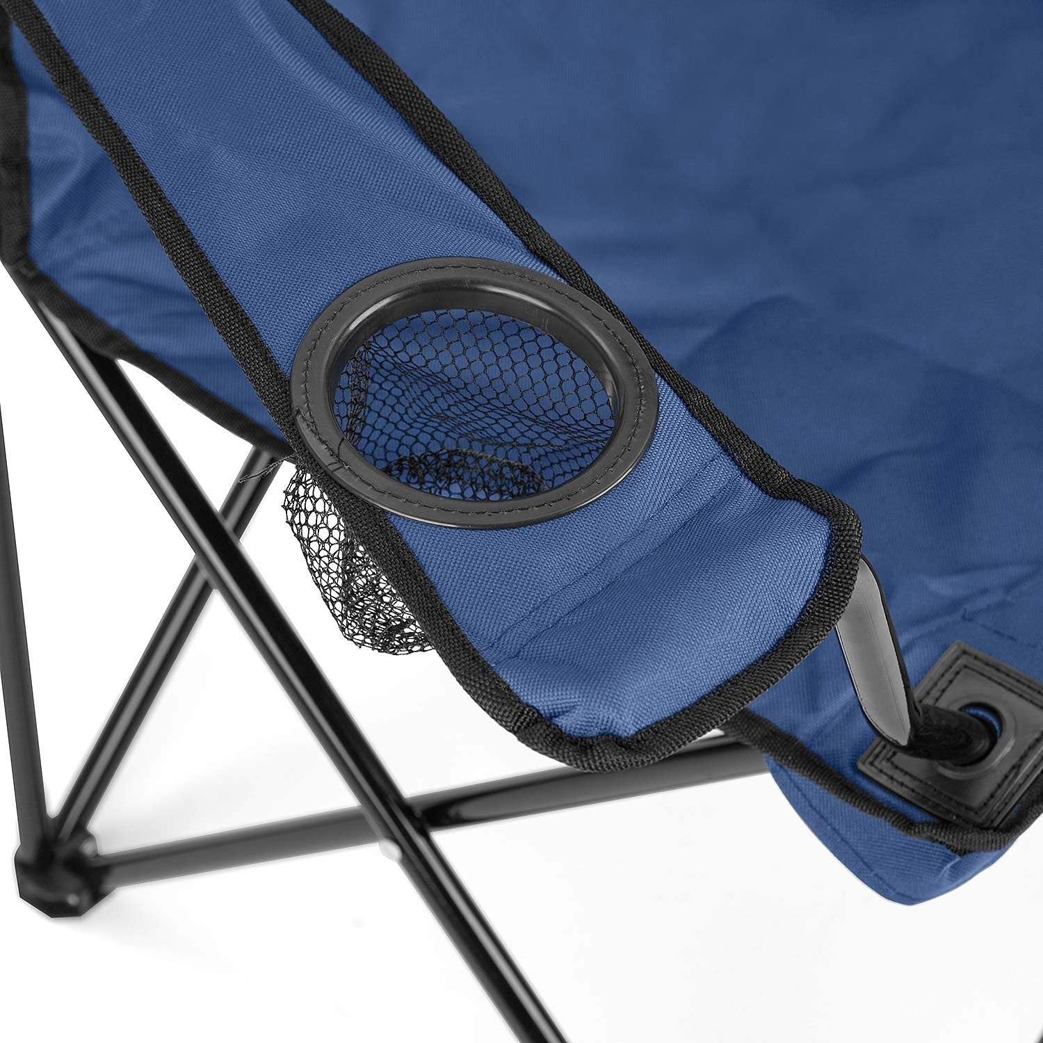 Folding Camping Chair with Cup Holder ? Portable Outdoor Chair with Carry Bag, Heavy-Duty Steel Frame, Comfortable & Lightweight for Camping, Hiking, Beach, Fishing & Travel