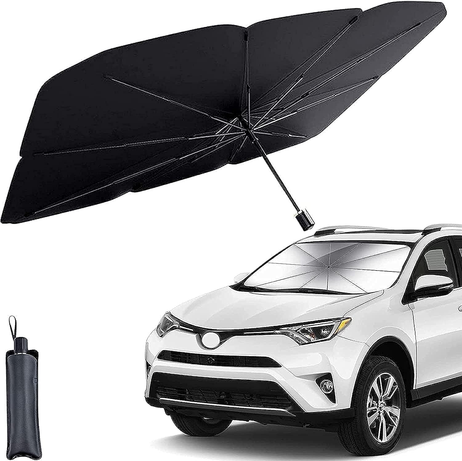 Car Umbrella ? Foldable Windshield Sunshade Umbrella for Car, UV & Heat Reflective, Universal Fit Front Window Shade, Easy Pop-Up Design for Summer Car Protection