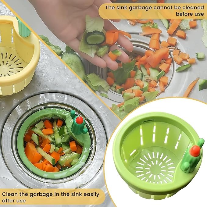 Cactus Kitchen Sink Drain Strainer ? Cute Silicone Sink Filter for Food Waste, Anti-Clog Design with Suction Base, Easy to Clean Sink Stopper for Home Kitchen
