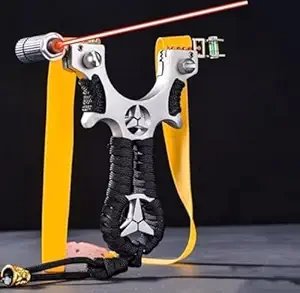 Laser Metal Slingshot ? Heavy Duty Stainless Steel Slingshot with Laser Sight, High Precision Outdoor Hunting & Target Practice Catapult for Adults