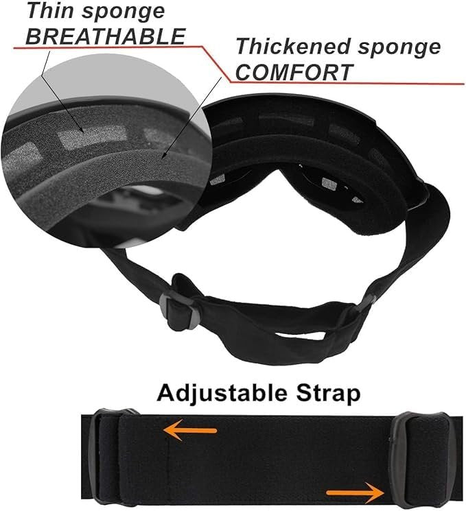 Motorcycle Goggle Mask ? Detachable Windproof Face Mask with UV Protective Goggles for Riding, Off-Road & Dirt Biking, Adjustable Strap & Ventilation Design