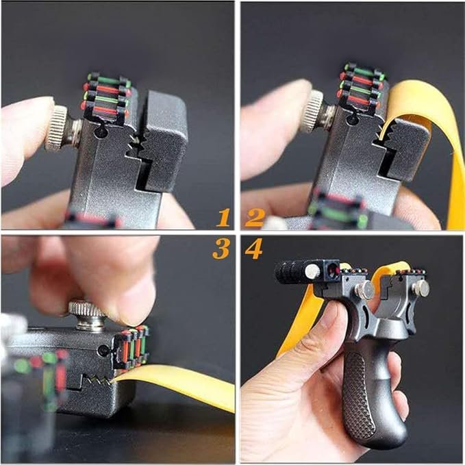 Laser Slingshot for Hunting & Target Practice ? High-Power Stainless Steel Catapult with Laser Sight, Adjustable Bands & Non-Slip Grip