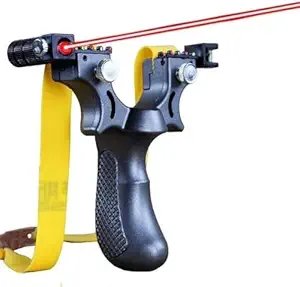 Laser Slingshot for Hunting & Target Practice ? High-Power Stainless Steel Catapult with Laser Sight, Adjustable Bands & Non-Slip Grip