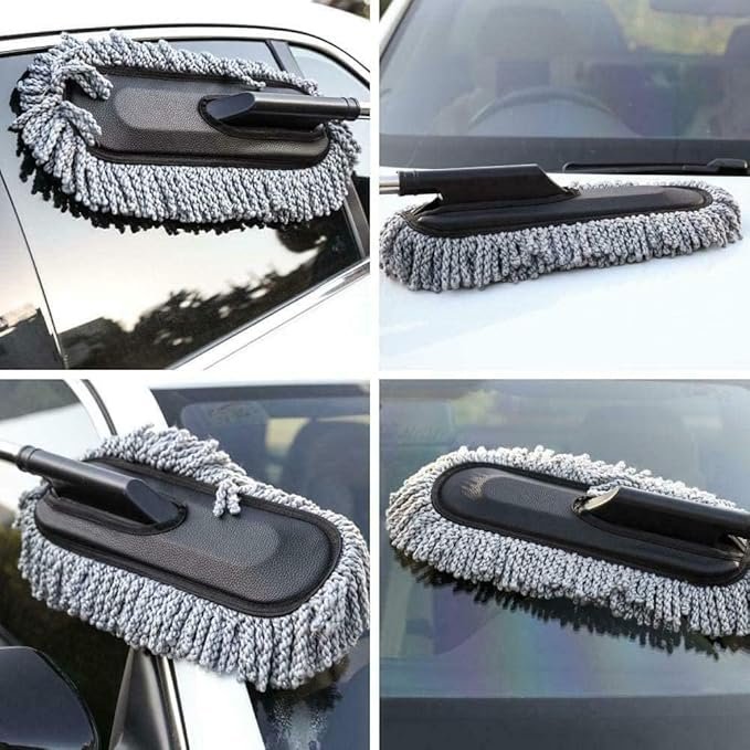 Microfiber Car Duster for Interior & Exterior ? Soft Auto Cleaning Brush for Dust Removal | Lint-Free, Scratch-Free Car Cleaning Tool with Extendable Handle