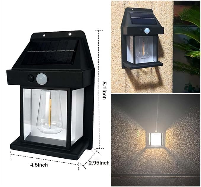Solar Wall Bulb Light ? Waterproof LED Outdoor Light with Automatic On/Off | Decorative Solar Lamp for Balcony, Garden, Patio, Pathway & Home Exterior