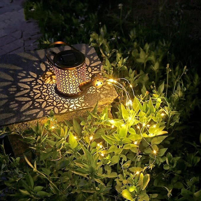 Solar Watering Can Lights ? Decorative LED Garden Light with Waterfall Fairy String Lights | Waterproof Outdoor Solar Lamp for Yard, Patio, Balcony & Lawn Decor