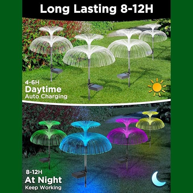Solar Jellyfish Light ? Waterproof Color-Changing LED Hanging Garden Light | Outdoor Solar-Powered Decorative Lamp for Yard, Patio, Lawn & Balcony