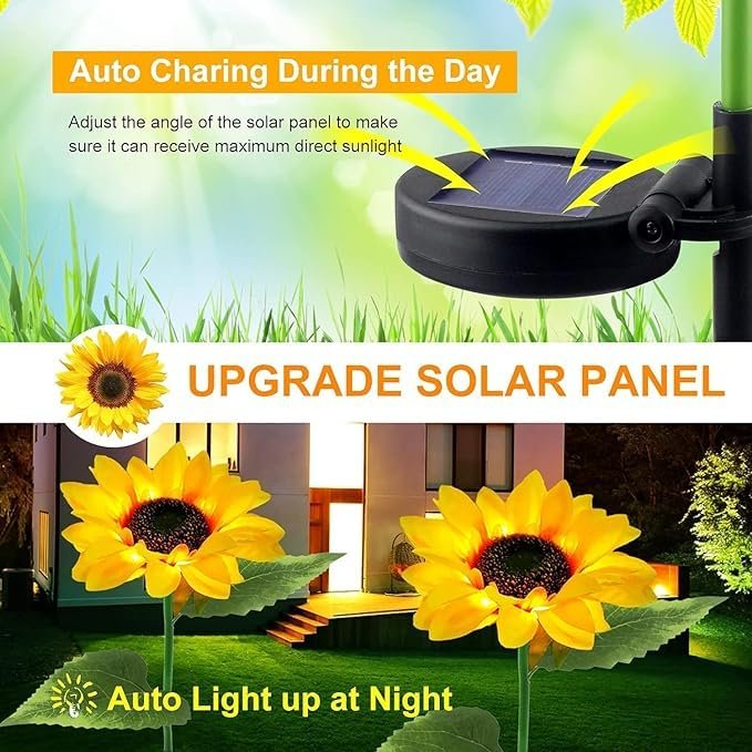 Solar Sunflower Light ? Realistic LED Garden Stake Light (1 Piece) | Waterproof Solar-Powered Flower Lamp for Outdoor Lawn, Pathway, Yard & Home Decoration