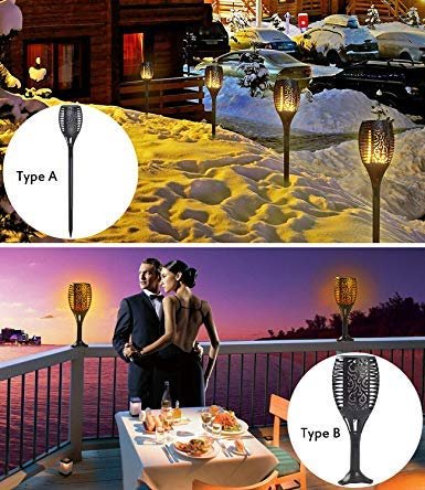 Garden Solar Flame Lights ? Flickering LED Torch Lights for Outdoor Decoration | Waterproof Solar-Powered Flame Lamps for Pathway, Patio, Lawn & Landscape (Pack of 2/4)