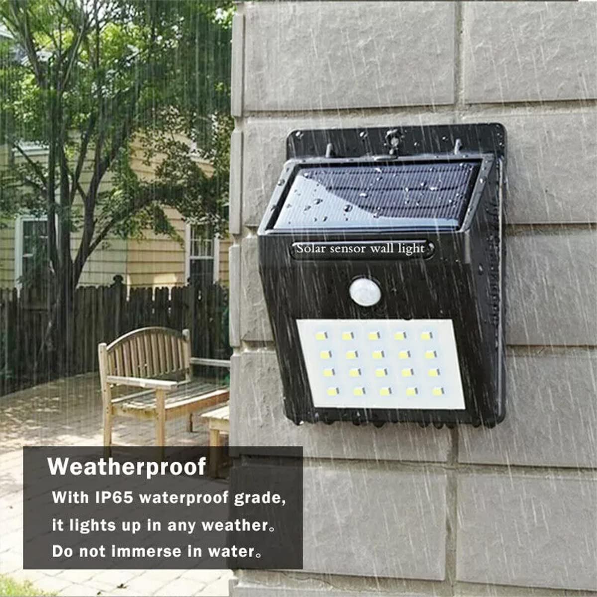 20 LED Motion Sensor Solar Light ? Outdoor Waterproof Wall Lamp with Auto On/Off | Security Solar Lights for Garden, Yard, Garage, Pathway & Entrance