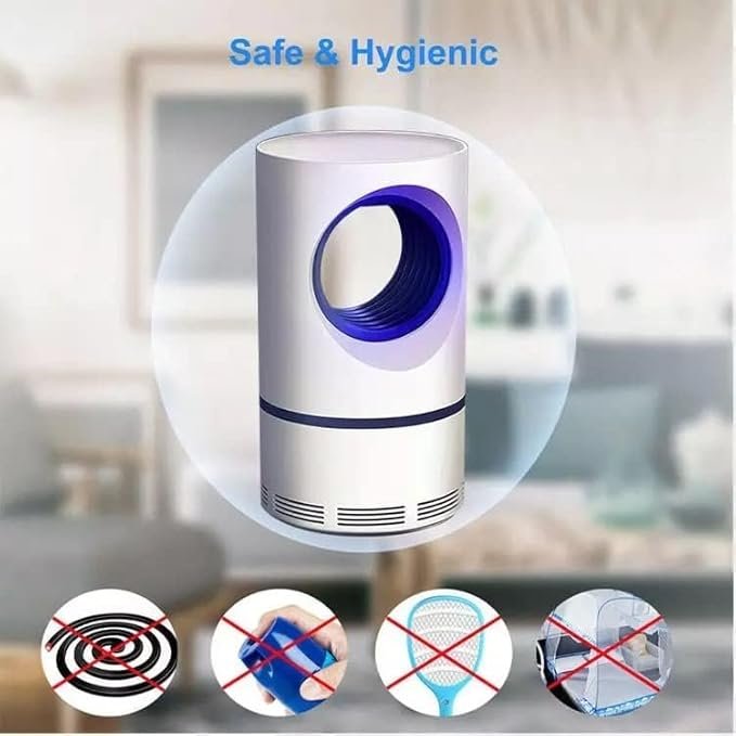 Blue Hole Mosquito Killer Lamp ? USB-Powered 368 nm UV Trap & Silent Fan, Chemical-Free Indoor Insect Control | 360? Attraction & Easy Clean