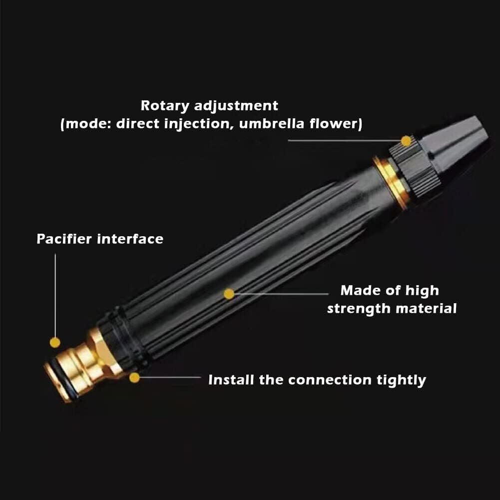 High Pressure Water Spray Gun Metal Nozzle ? Heavy-Duty Garden Hose Nozzle with 3 Connectors | Adjustable Jet Spray for Car Wash, Lawn, and Cleaning