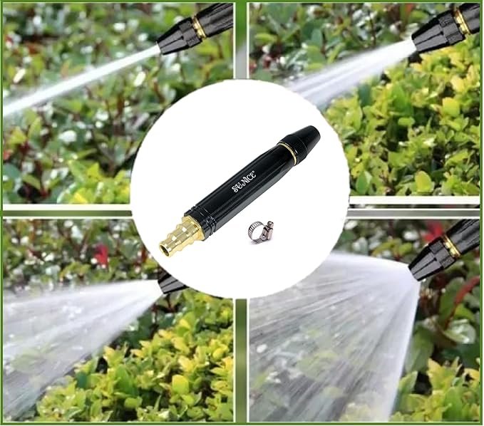 Black High Pressure Water Spray Nozzle ? Adjustable Jet Hose Nozzle for Garden, Car Wash & Outdoor Cleaning | Durable Leak-Proof Trigger Sprayer