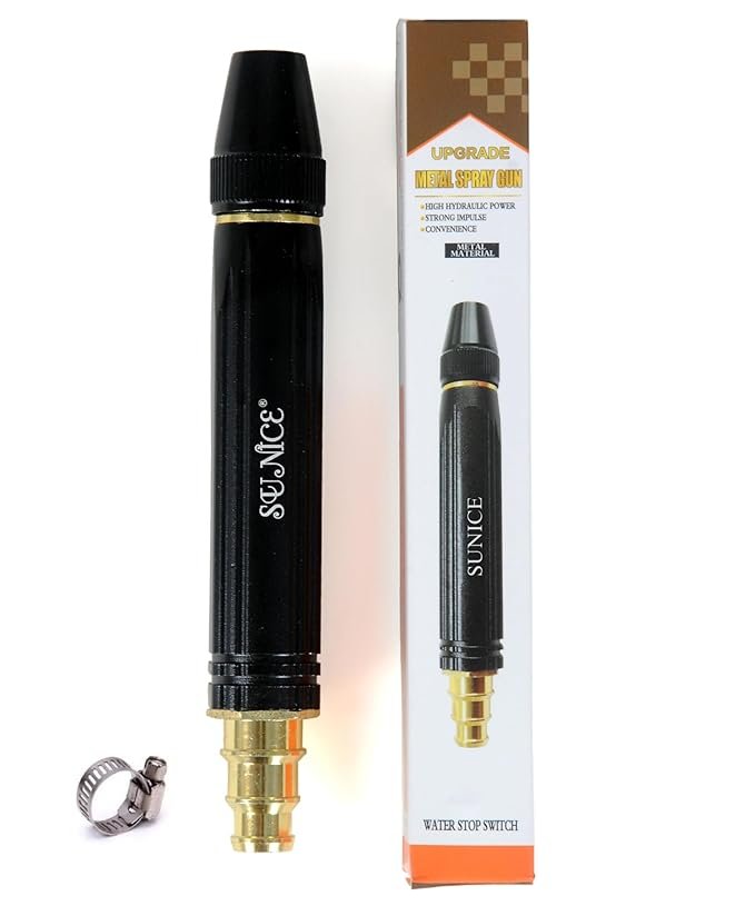 Black High Pressure Water Spray Nozzle ? Adjustable Jet Hose Nozzle for Garden, Car Wash & Outdoor Cleaning | Durable Leak-Proof Trigger Sprayer