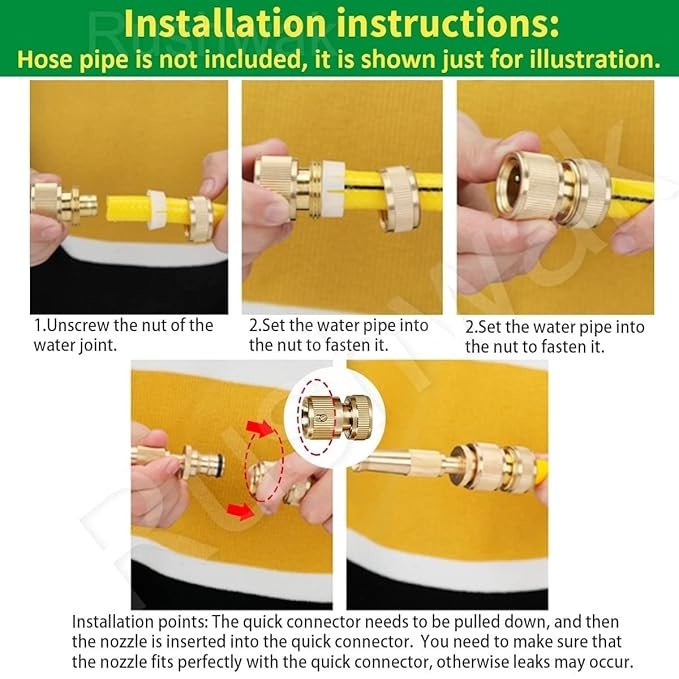Brass Nozzle Water Spray Gun ? Heavy-Duty Adjustable Garden Hose Nozzle for Car Wash, Plant Watering & Outdoor Cleaning | Leak-Proof Jet Sprayer