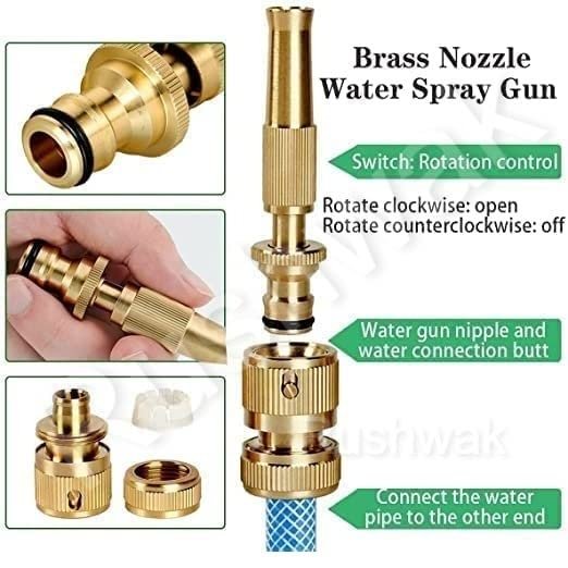 Brass Nozzle Water Spray Gun ? Heavy-Duty Adjustable Garden Hose Nozzle for Car Wash, Plant Watering & Outdoor Cleaning | Leak-Proof Jet Sprayer